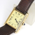 ceas Cartier " Tank Vermeil ". mecanic. cca 1976 Franta